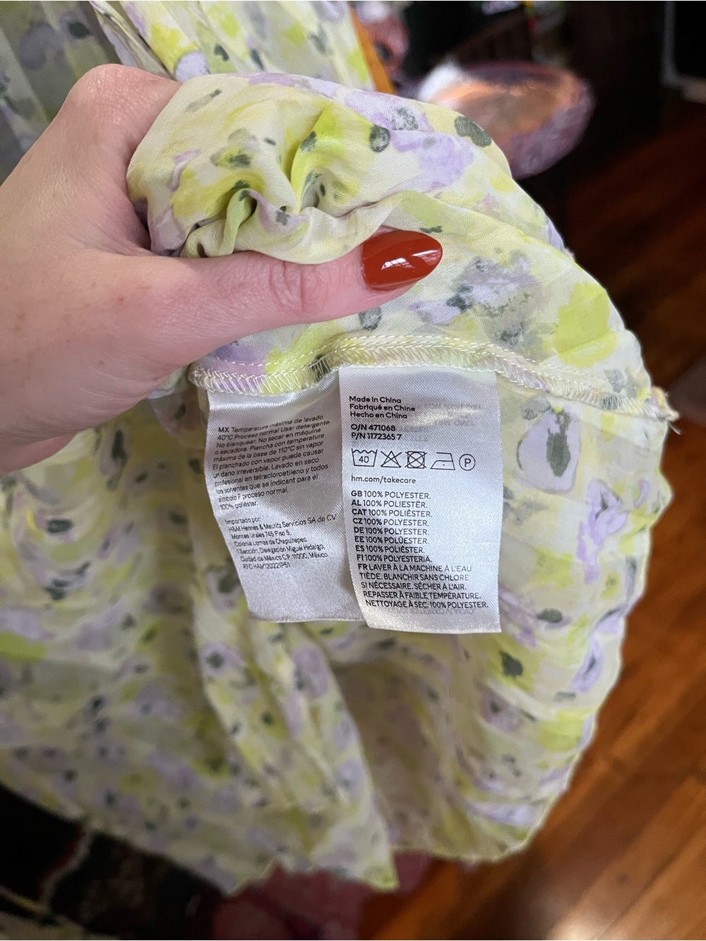 Like new! H&M Yellow/Green/Lavender Floral Tie-Front Blouse - Picture 11 of 16